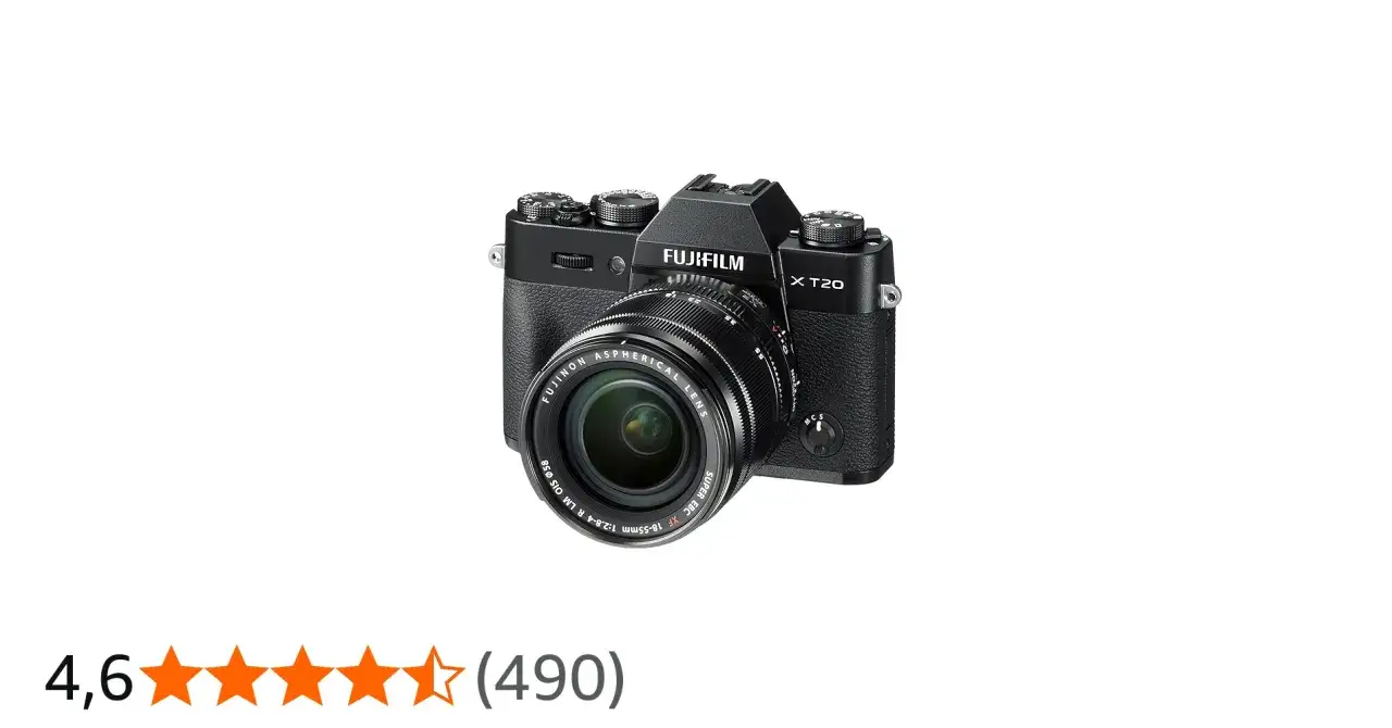 Svart systemkamera Fujifilm X-T20 med objektivet Fujinon 18-55mm. Perfekt f&ouml;r att f&aring;nga dina minnen.