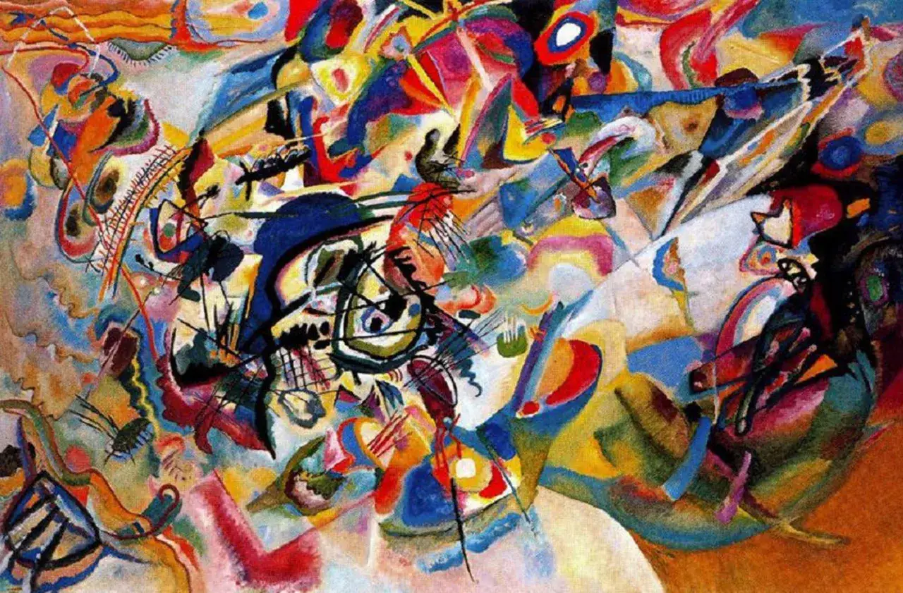 Explosion bunter Formen und Linien, ein Meisterwerk der abstrakten Kunst Epoche.