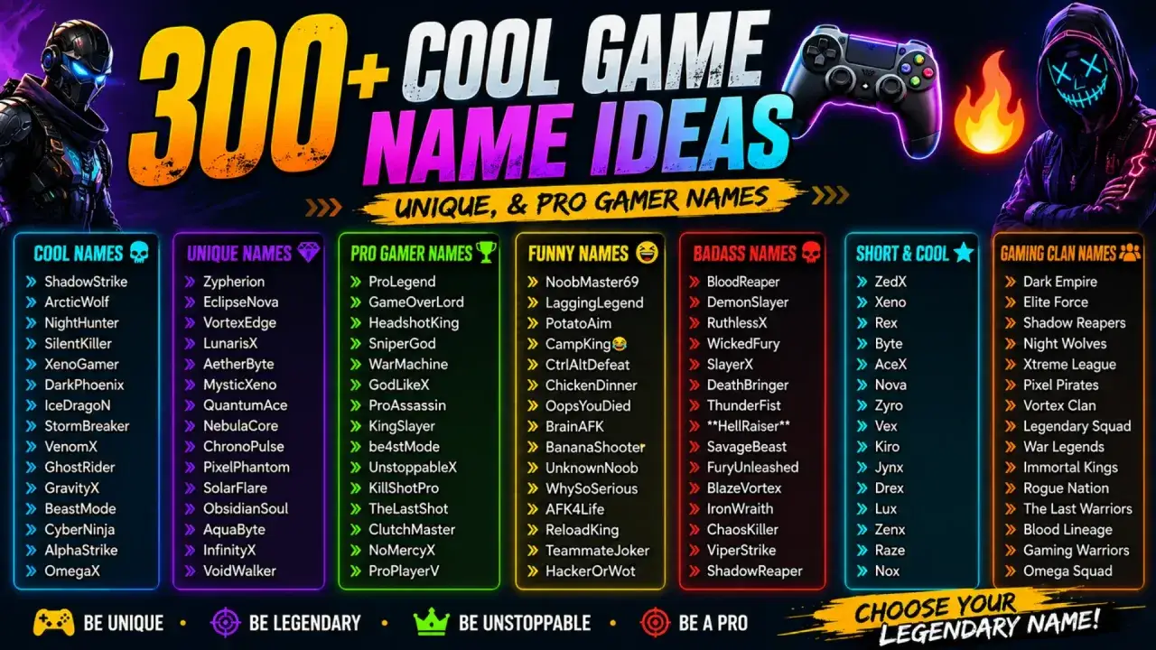 Szukasz nicki do gier? Zobacz te propozycje: ShadowStrike, XenoGamer, ProLegend, NoobMaster69, BloodReaper, ZedX, Dark Empire.
