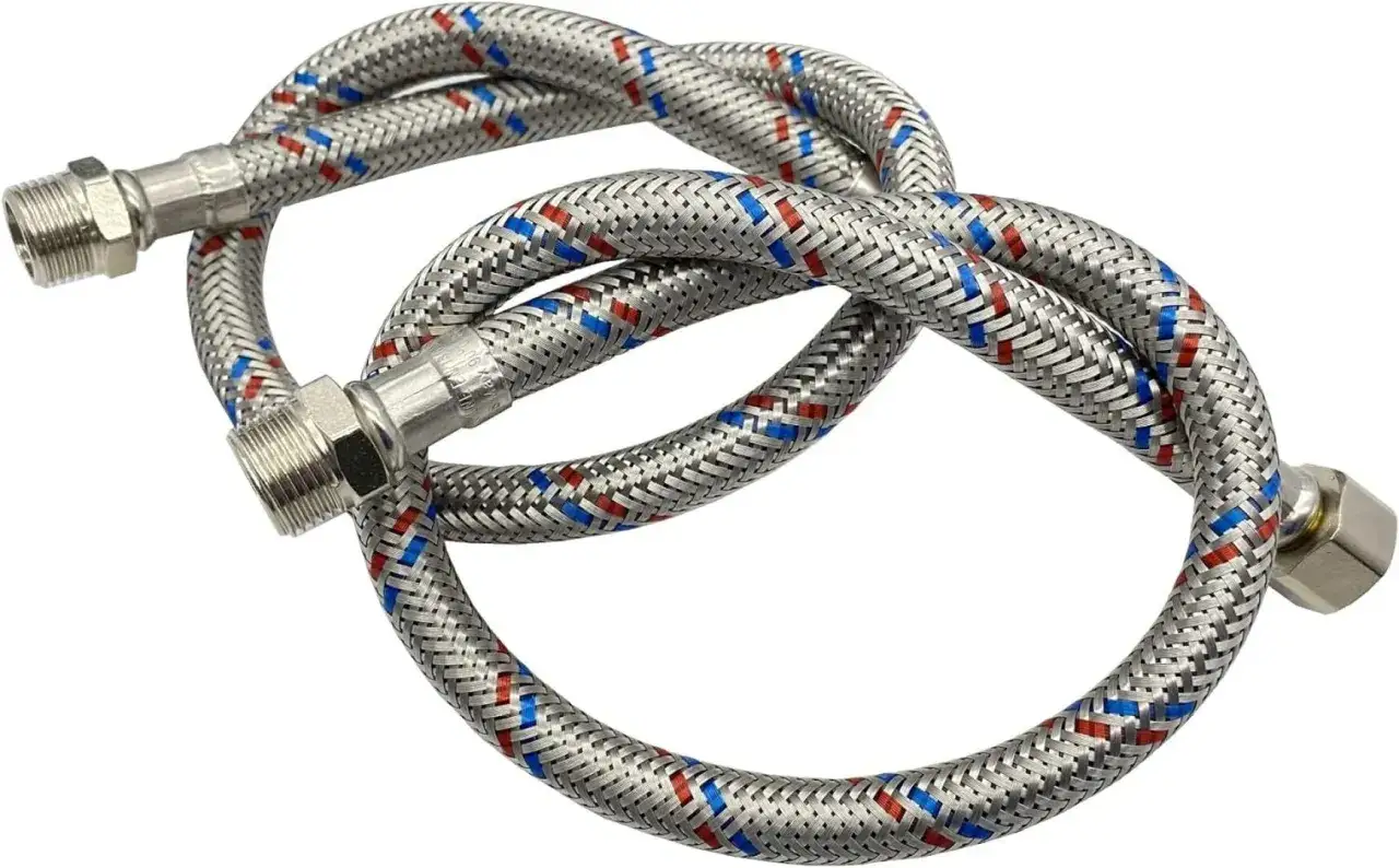 Latiguillo grifo medidas: manguera flexible trenzada con conexiones met&aacute;licas, ideal para fontaner&iacute;a.