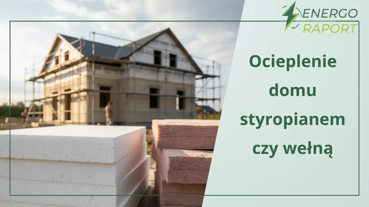 Budowa domu w trakcie, stosy styropianu i wełny. Dowiedz się, ile kosztuje m ocieplenia domu, porównując materiały.