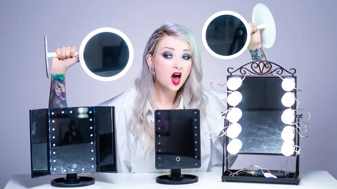 lustro do makijażu z oświetleniem LED DIY