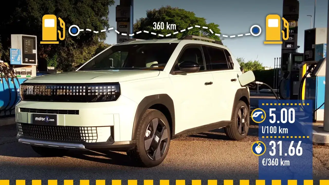 Nuova Fiat Panda: 360 km di autonomia a benzina con un consumo di 5 l/100 km e costo di 31,66€ per 360 km.