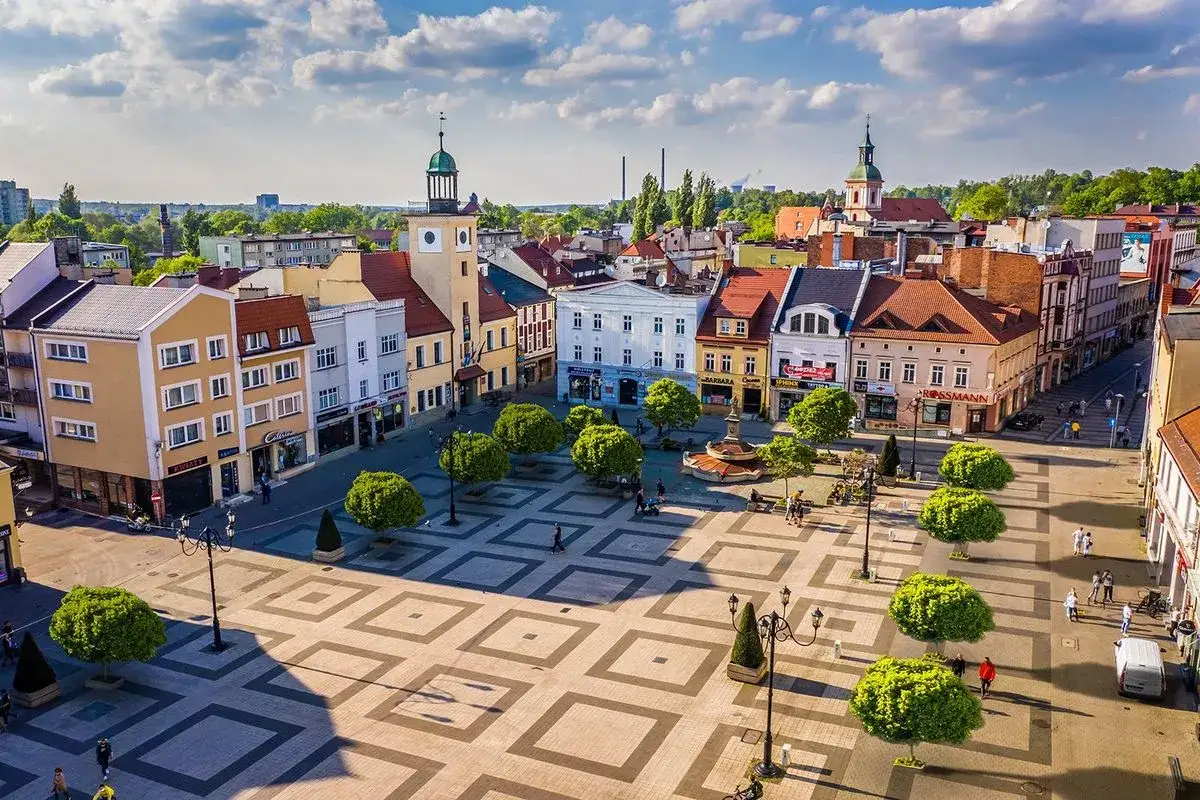 Rynek w Rybniku widok z góry