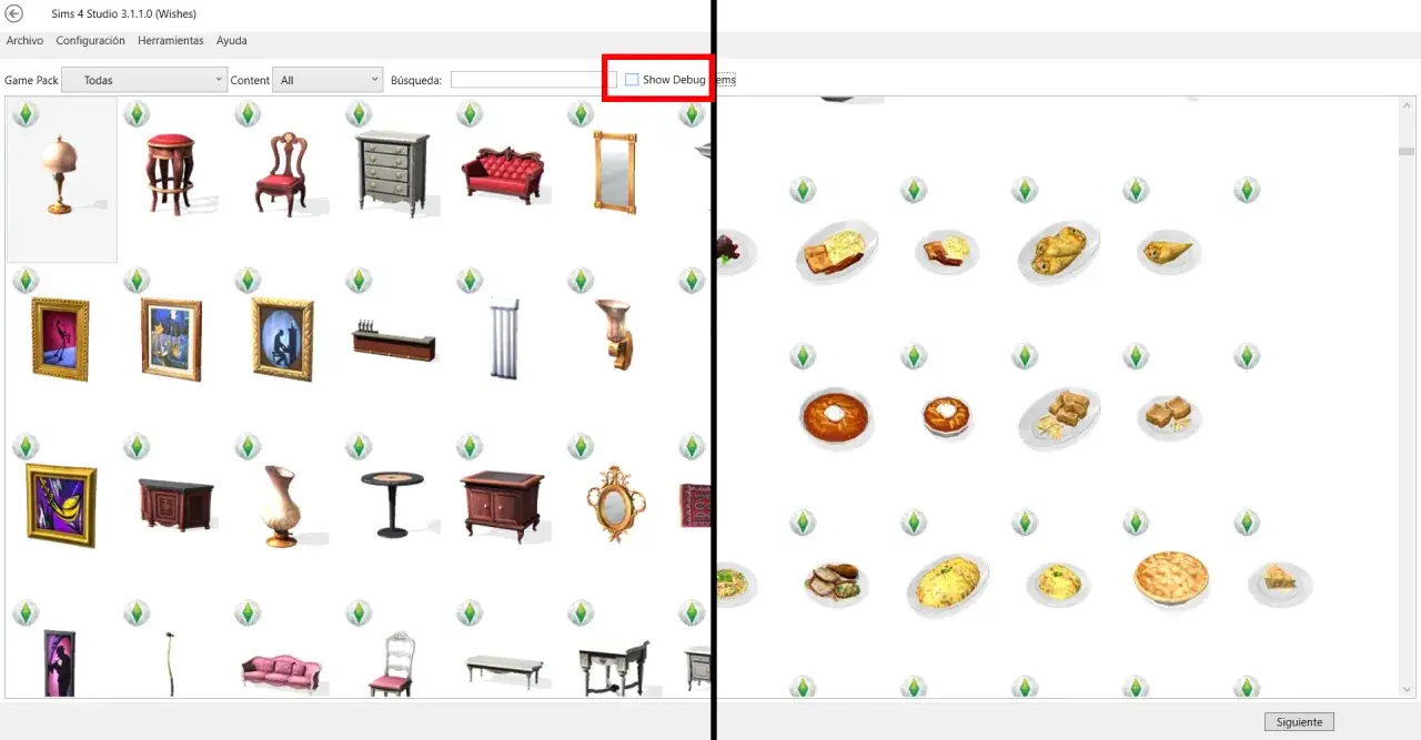 Okno Sims 4 Studio z zaznaczonym polem