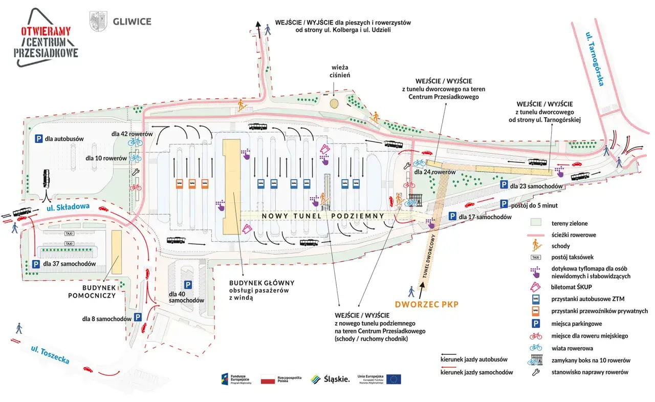 Centrum Przesiadkowe Gliwice perony autobusowe