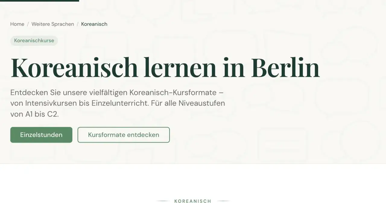 Koreanisch lernen in Berlin: Entdecke vielf&auml;ltige Koreanischkurse, von Intensivkursen bis Einzelunterricht, f&uuml;r alle Niveaus.