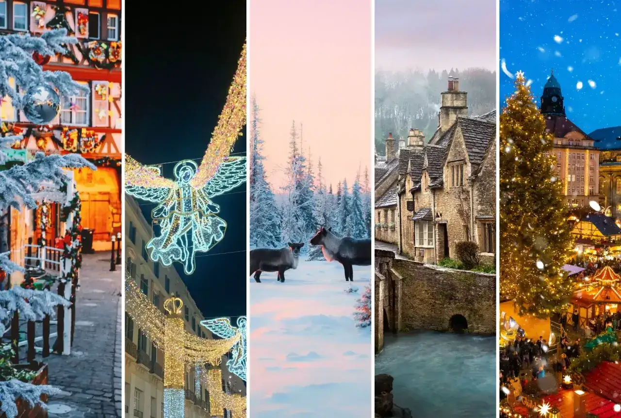 Discover Europe's best winter destinations: snowy forests with reindeer, charming villages, and festive Christmas markets.