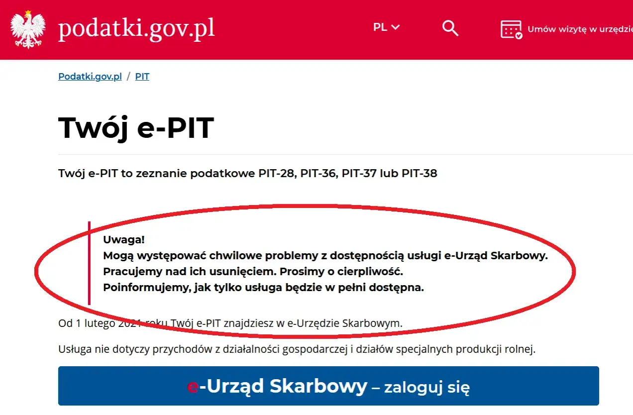Błędy logowania Twój e-PIT