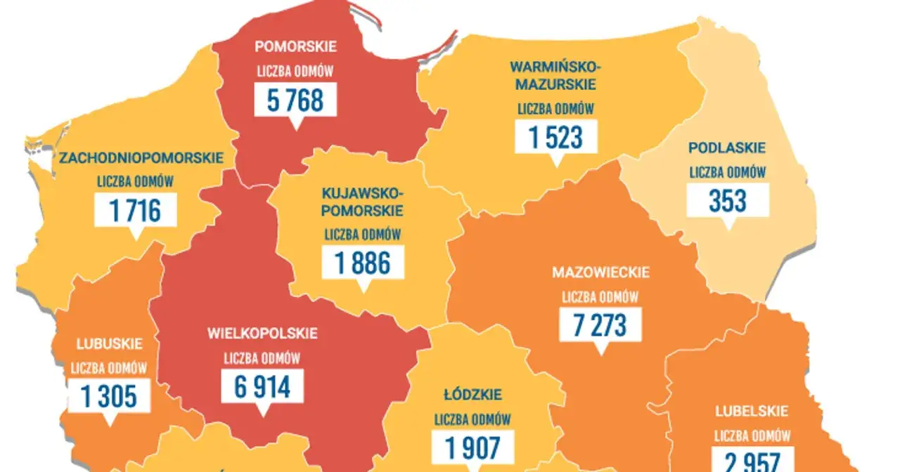Mapa systemu dystrybucji szczepionek w Polsce