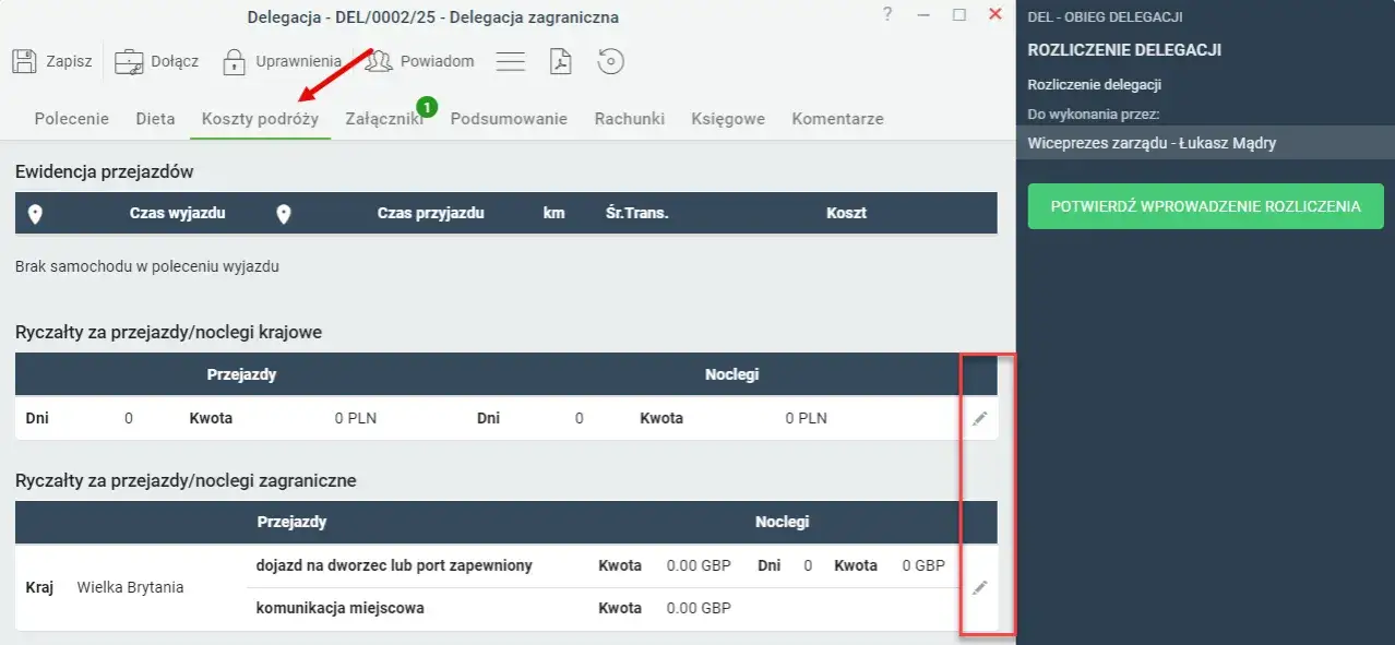 Limity noclegowe delegacja zagraniczna