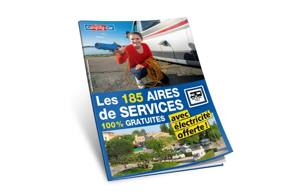 Guide des aires de services pour camping-car : 185 lieux gratuits avec électricité offerte.