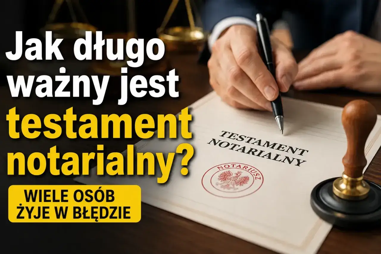 Dłoń pisze testament notarialny. Czy wiesz, jak długo jest ważny? Wiele osób żyje w błędzie.