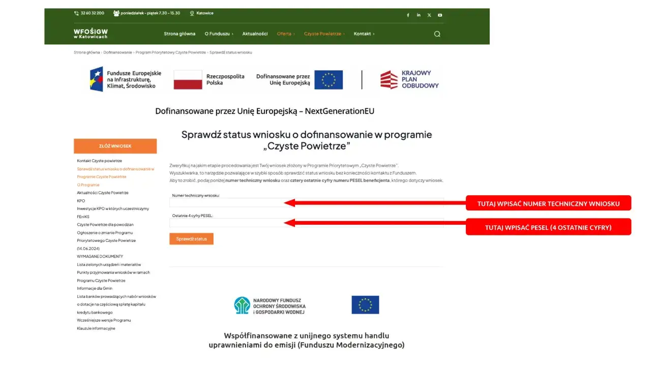 ekostatus czyste powietrze panel beneficjenta