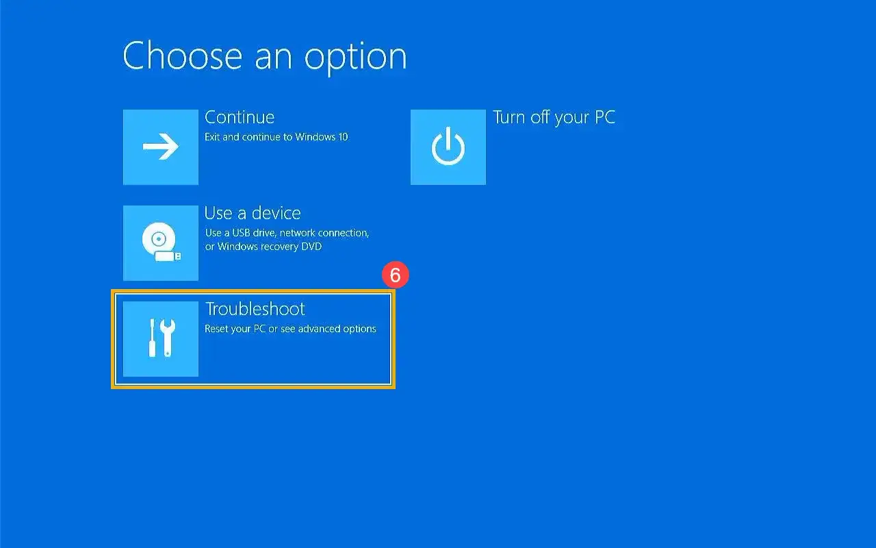 Windows 11: Optionen zur Fehlerbehebung, um den abgesicherten Modus zu erreichen.