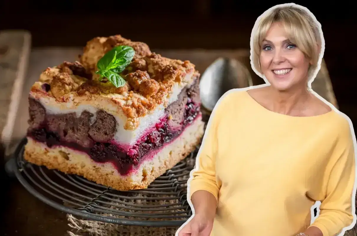 Pyszne ciasto z owocami i kruszonką, które zachwyci każdego. Przepis Ewy Wachowicz na to ciasto to prawdziwa pychotka!