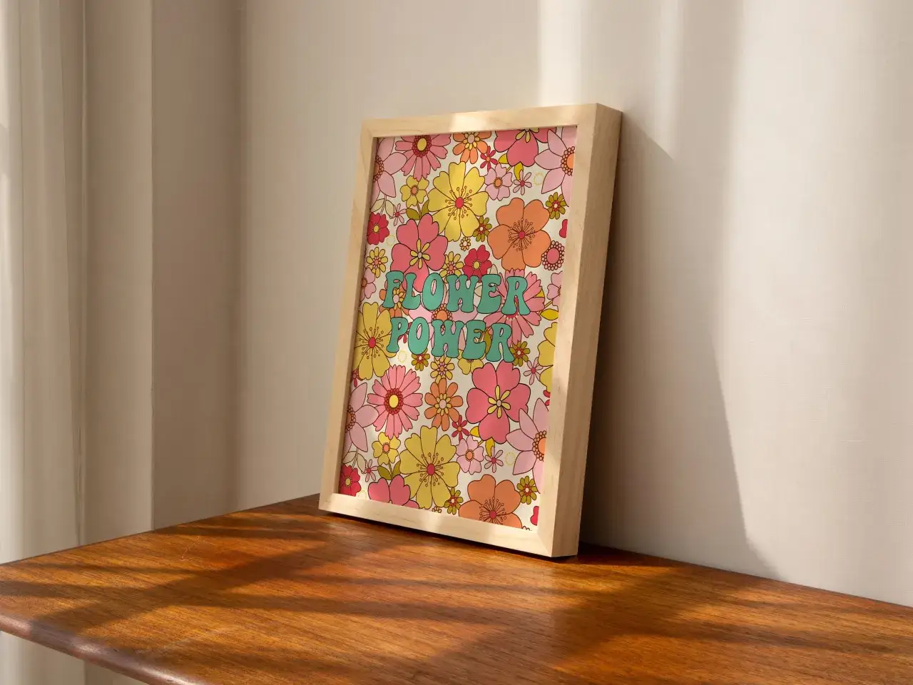 Dekoracje w stylu flower power lat 70.