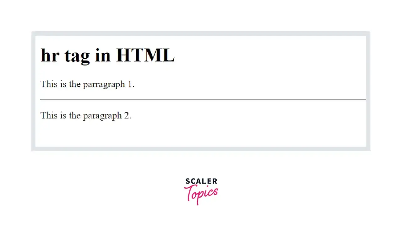 Wyjaśnienie znacznika `hr` w `HTML`. Dwa akapity oddzielone poziomą linią.