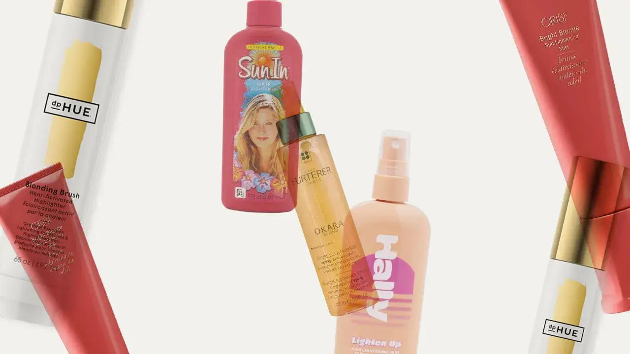 Produkter för blondme blekning: Sun In, Oribe, dpHUE, René Furterer och Hally.