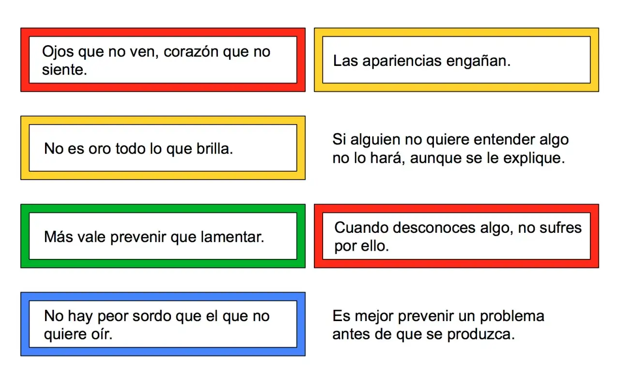 Ejercicios refranes para imprimir: