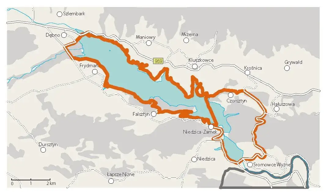 Mapa wypożyczalni rowerów Velo Czorsztyn