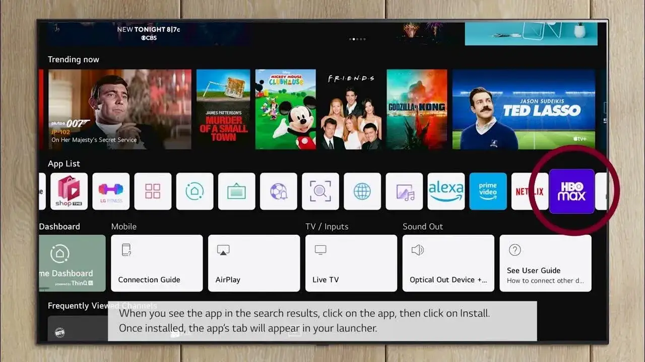 Interfejs LG Content Store na telewizorze webOS