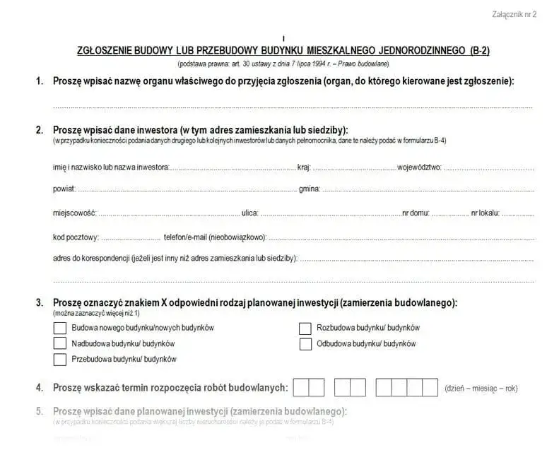dokumenty do zgłoszenia budowlanego