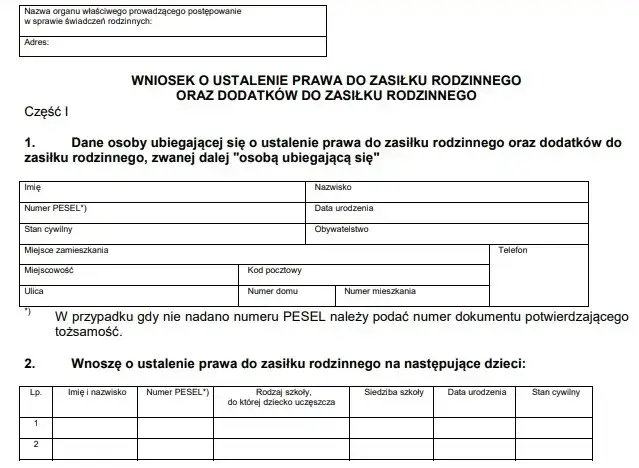 rodzina z dzieckiem, zasiłek rodzinny, dokumenty