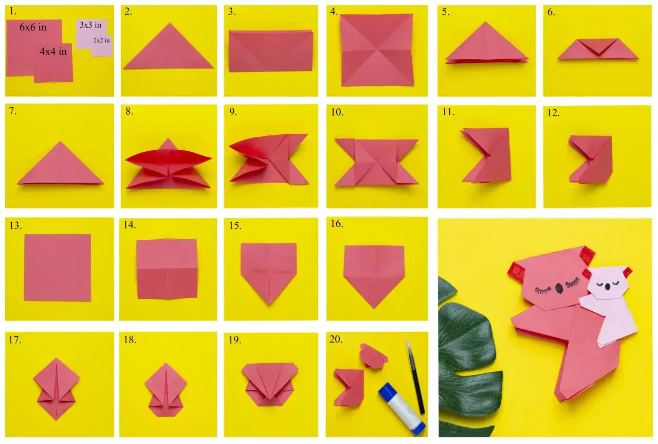 Instrukcja krok po kroku, jak zrobić urocze prezenty na Dzień Mamy DIY: origami misie.