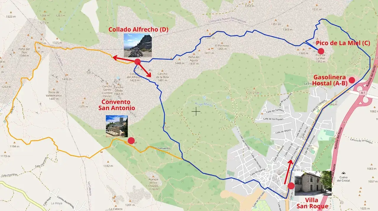 Ruta de senderismo en la sierra de la Cabrera, con puntos de inter&eacute;s como el Convento San Antonio y el Pico de La Miel.