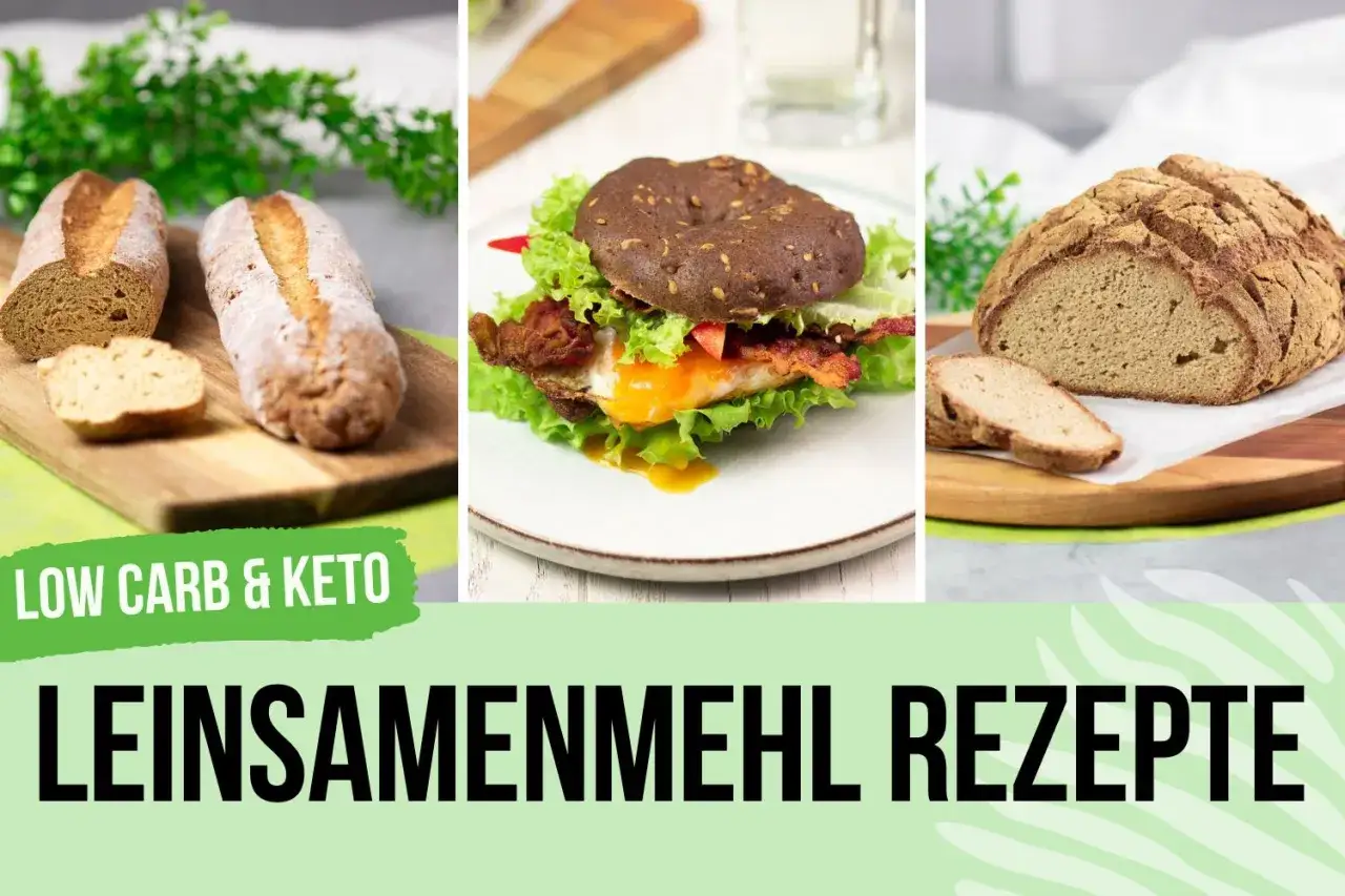 Low Carb & Keto Brot: Leinsamenmehl selber machen für leckere Rezepte wie Baguettes, Burger-Brötchen und Laibe.