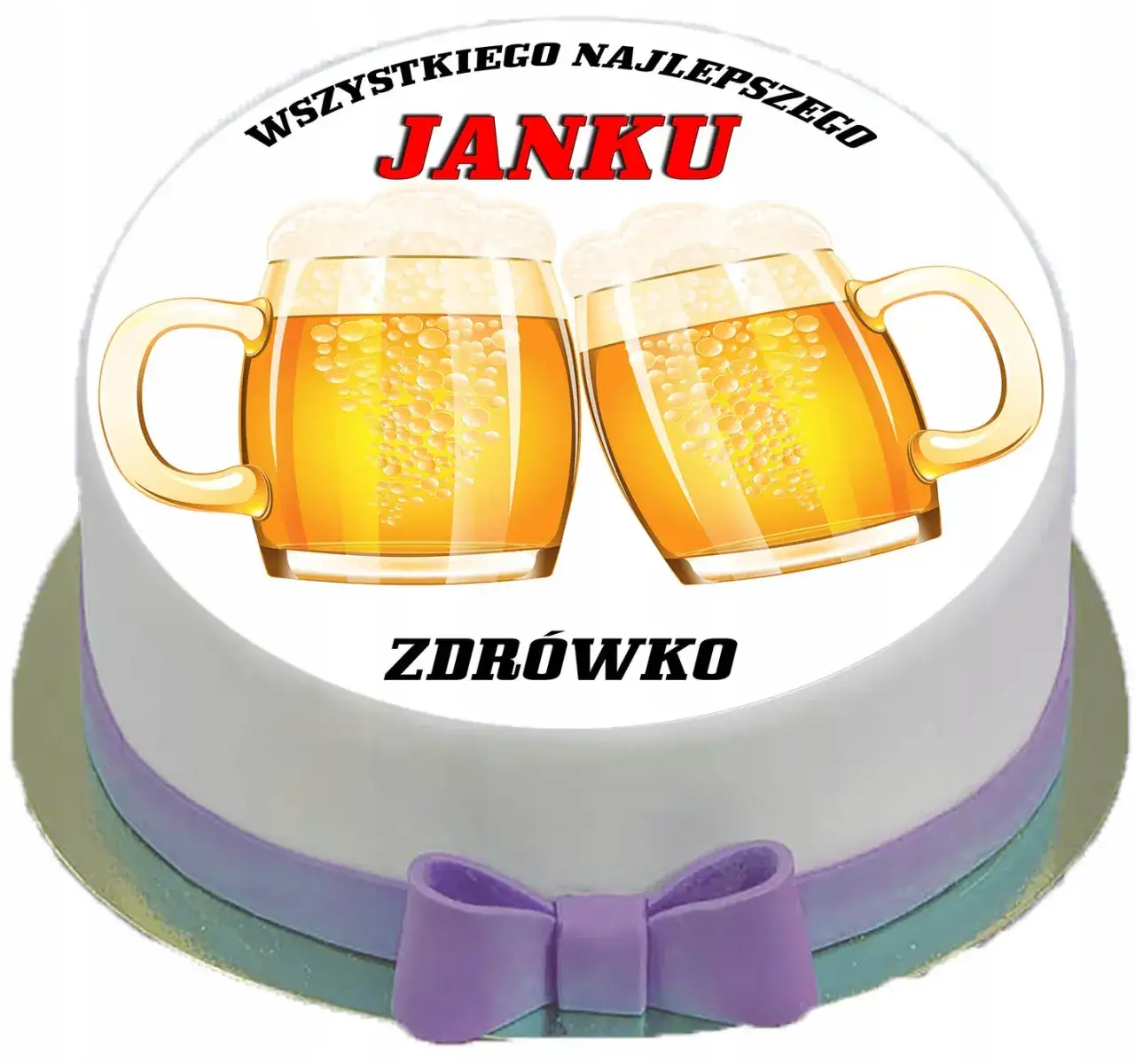 Tort kufel piwa dekoracje masa cukrowa