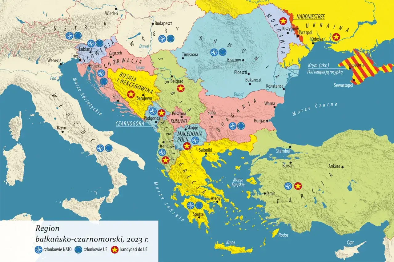 Mapa Bałkan&oacute;w historyczna podział etniczny i religijny