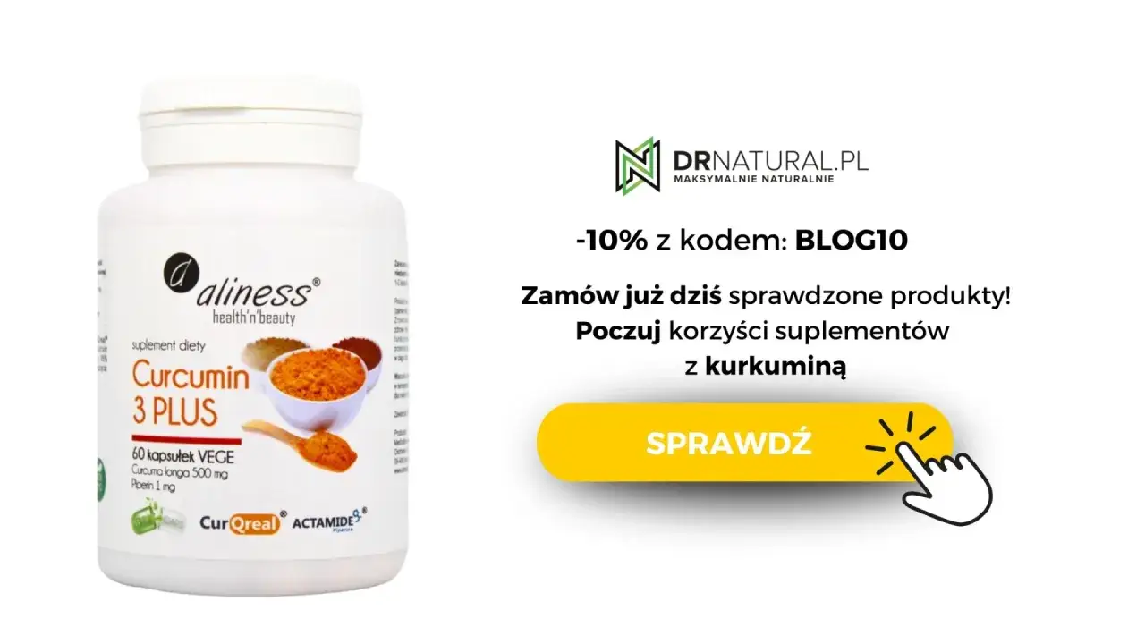 Suplement diety Aliness Curcumin 3 PLUS. Odkryj korzyści kurkuminy dla zdrowia i urody. Zamów z rabatem!