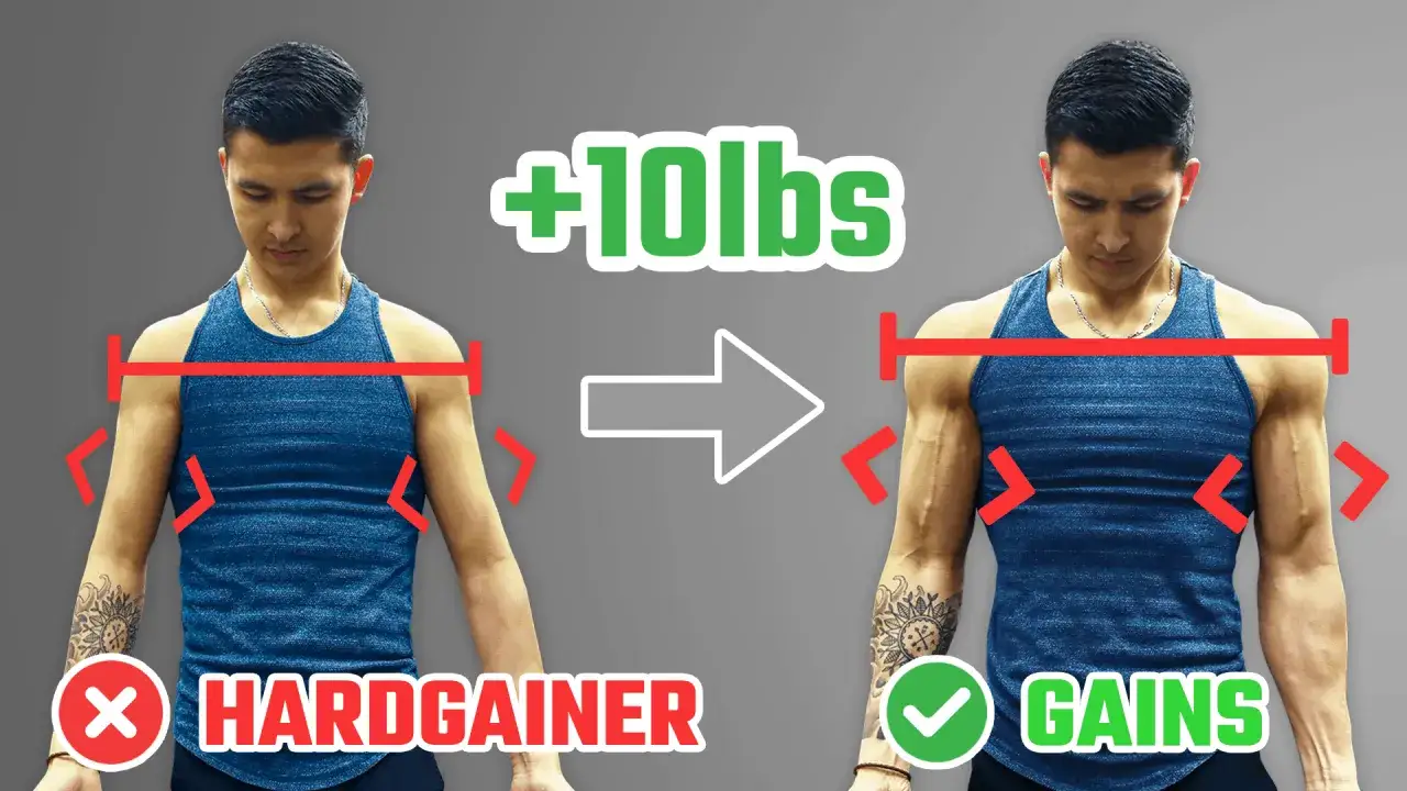 Mann zeigt Transformation von Hardgainer zu Gains mit +10lbs. Ein effektiver Trainingsplan f&uuml;r Hardgainer ist der Schl&uuml;ssel zum Erfolg.