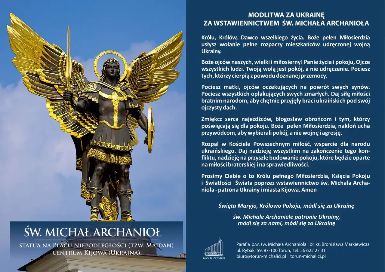 Dzień 5 nowenny do św. Michała Archanioła: posąg patrona Ukrainy w Kijowie.