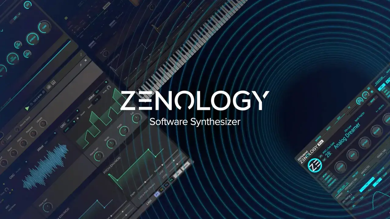 Zenology software synthesizer interface, featuring waveforms, LFOs, and controls. Discover if Zenology is free to explore its sound design capabilities.