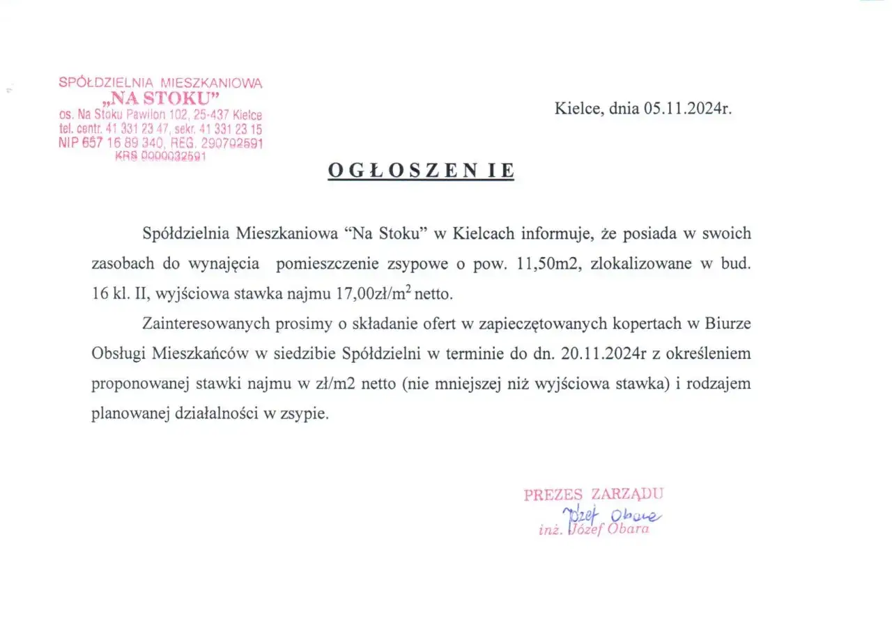 KRS wpis spółdzielni mieszkaniowej