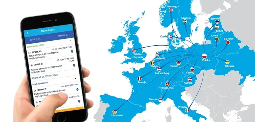 Mapa połączeń autokarowych Sindbad Niemcy