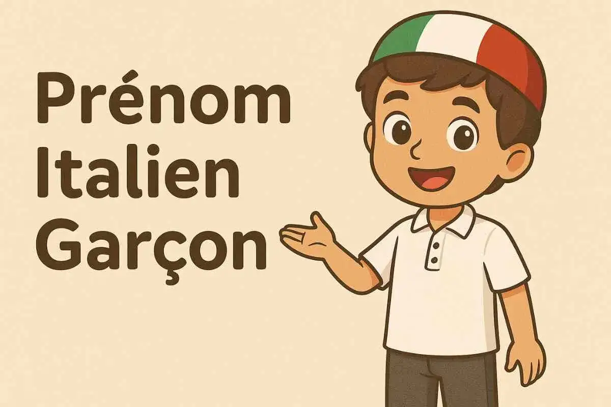 Un gar&ccedil;on souriant porte un chapeau aux couleurs de l'Italie. Le texte indique 