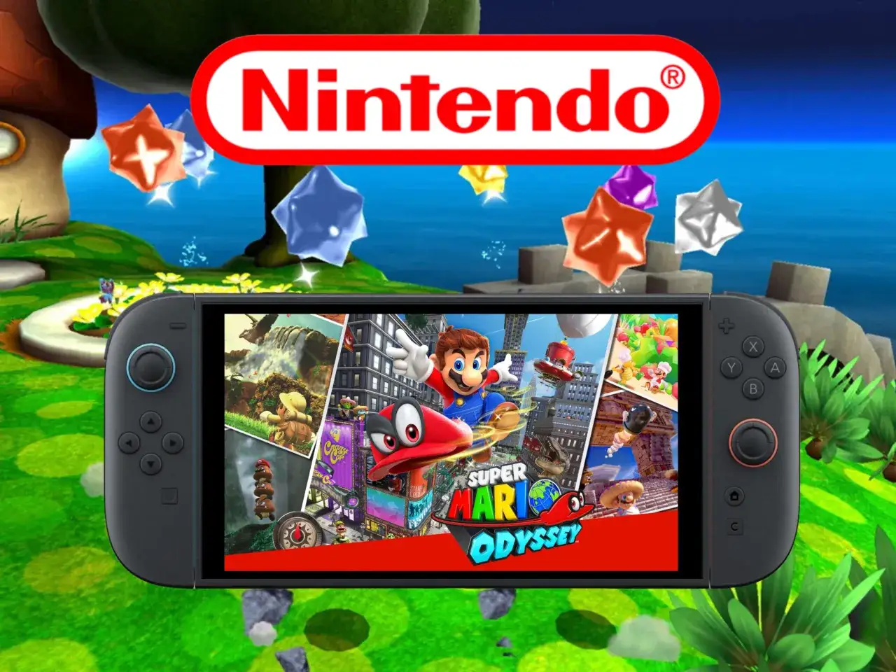 Nintendo Switch con Super Mario Odyssey, so&ntilde;ando con Mario Odyssey 2.