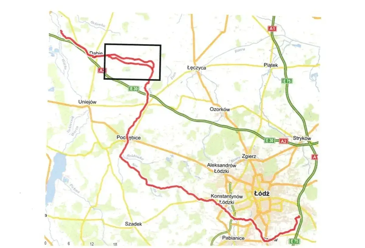 Mapa rzek wojew&oacute;dztwa ł&oacute;dzkiego
