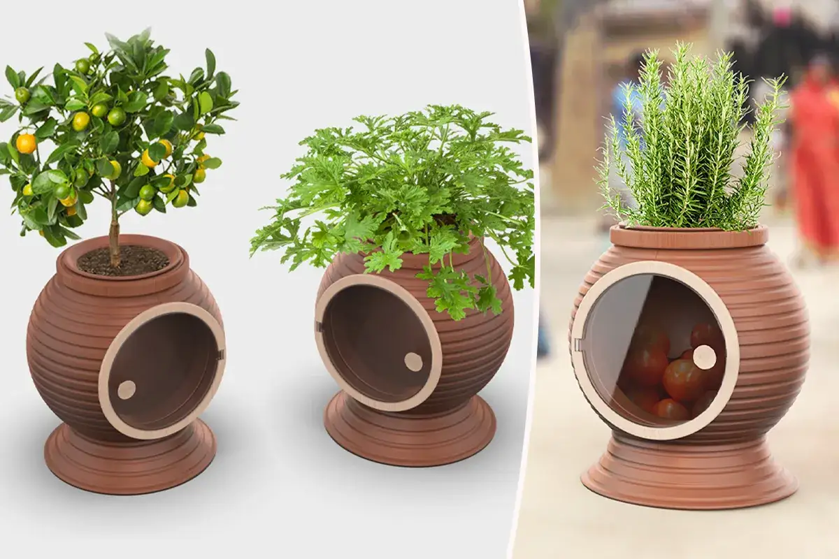 Un frigo sans &eacute;lectricit&eacute; garde vos fruits et l&eacute;gumes frais gr&acirc;ce &agrave; la terre cuite. Un pot ing&eacute;nieux pour un jardin potager.