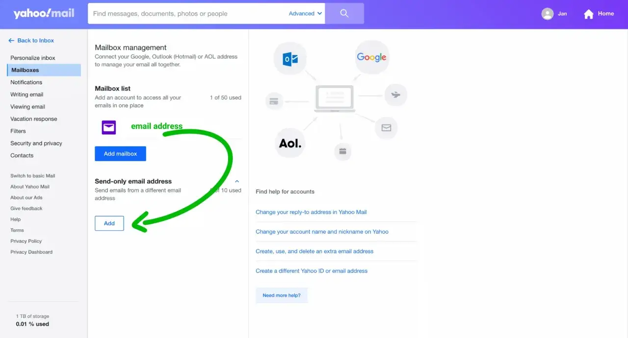 Zarządzanie skrzynkami pocztowymi w Yahoo Mail. Dodaj nowy adres e-mail lub skonfiguruj wysyłanie z innego adresu. Brak odpowiedzi noreply.