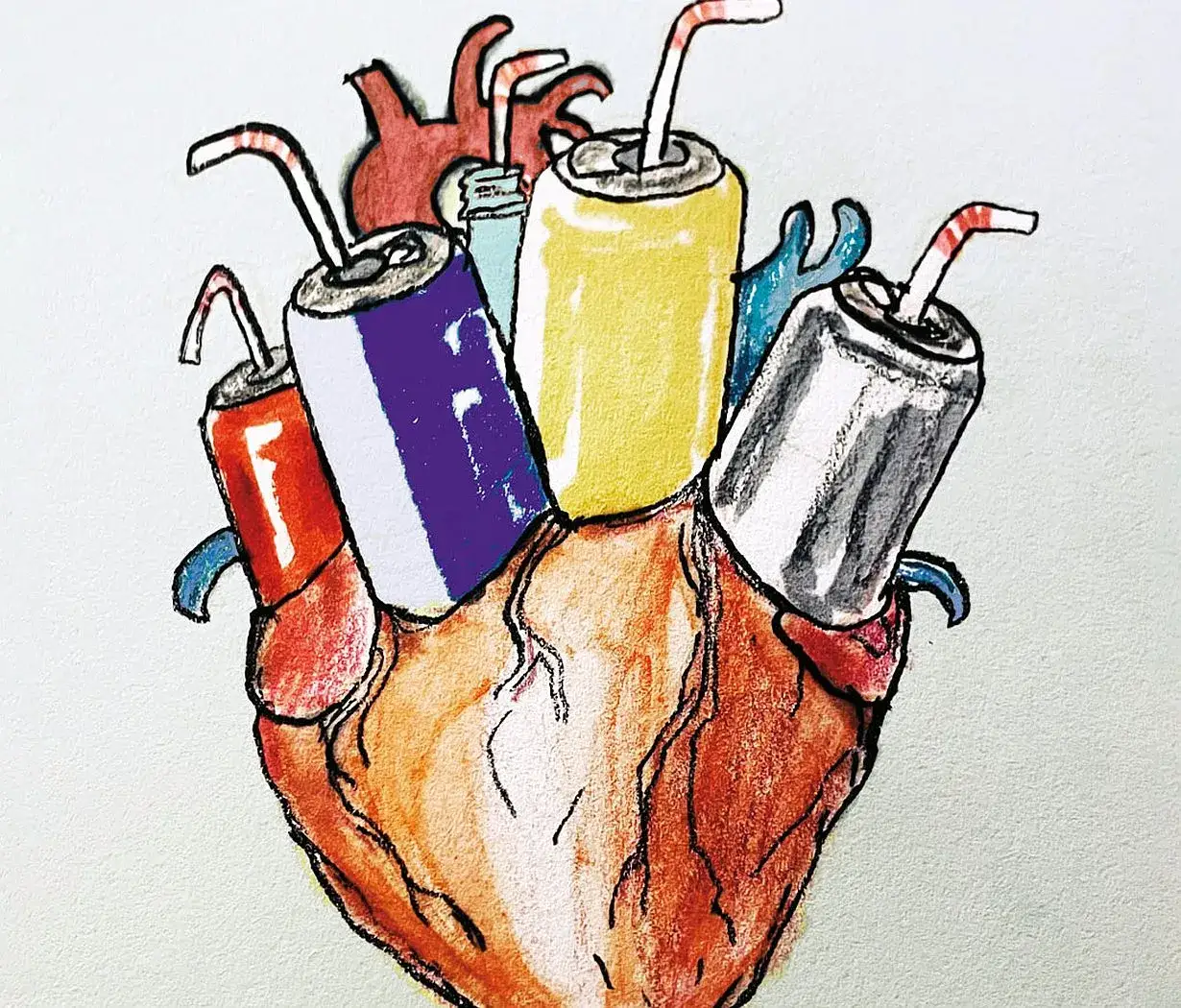 wpływ energetyków na serce grafika