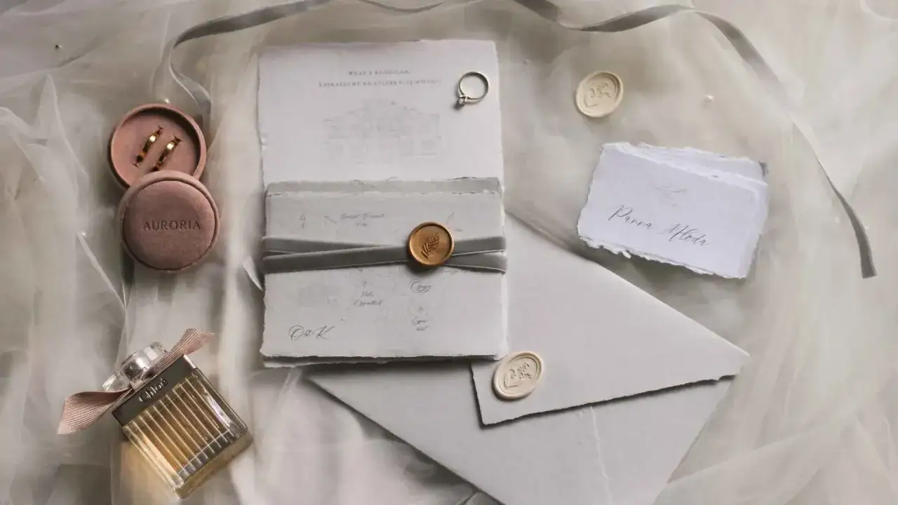 Eleganckie zaproszenia, pierścionek, obrączki i perfumy. Czy warto personalizować każdy element wesela od serwetek po etykiety? Tak, by stworzyć niezapomniane wspomnienia.