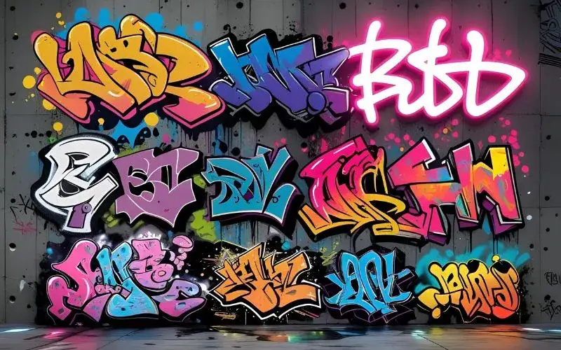 Verschiedene Graffiti-Stile und Techniken