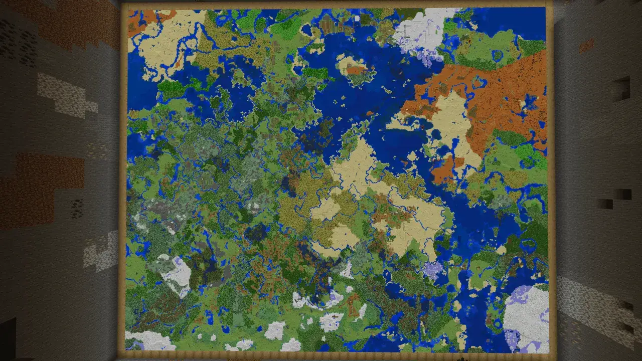 Minecraft porównanie zasięgu mapy poziomy