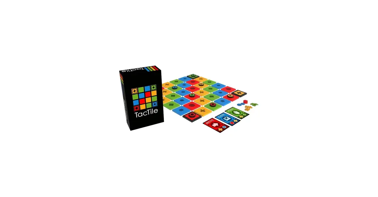 Gra planszowa Tactile z kolorową planszą i kartami akcji. Chcesz jej dotknąć?