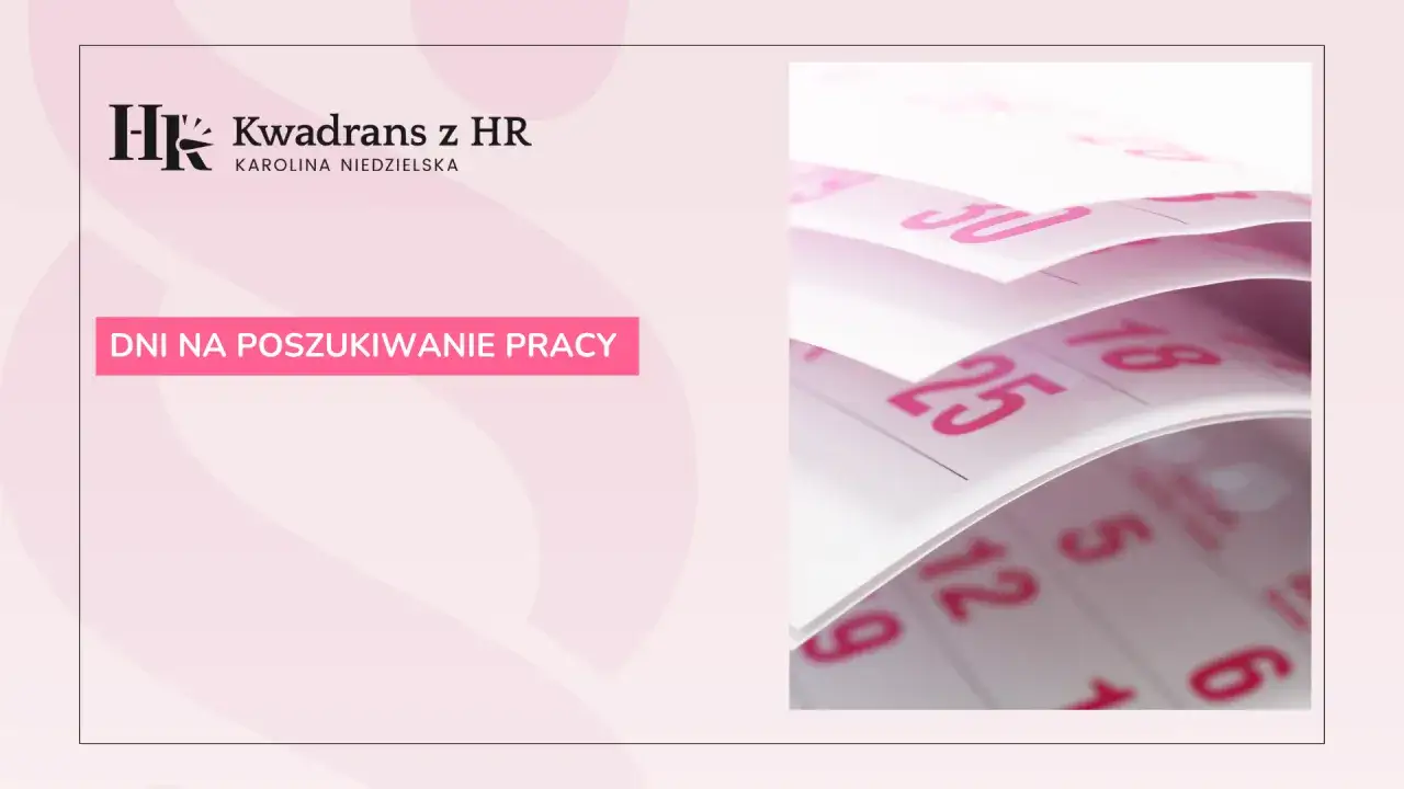 Dni na poszukiwanie pracy. Kalendarz z zaznaczonymi datami, sugerujący planowanie urlopu na szukanie zatrudnienia.